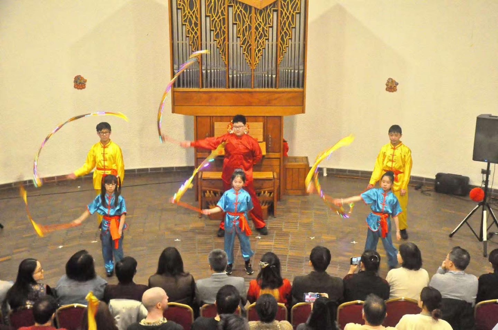Children performing a ribbon programme at the gala
