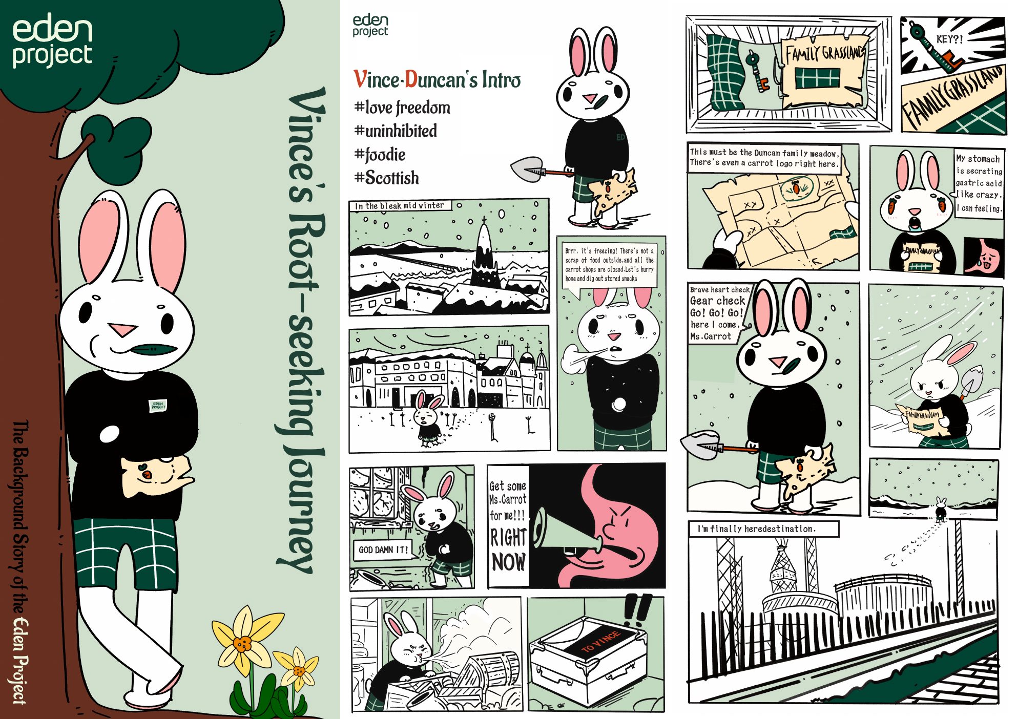 First spread of the Eden Project comic zine