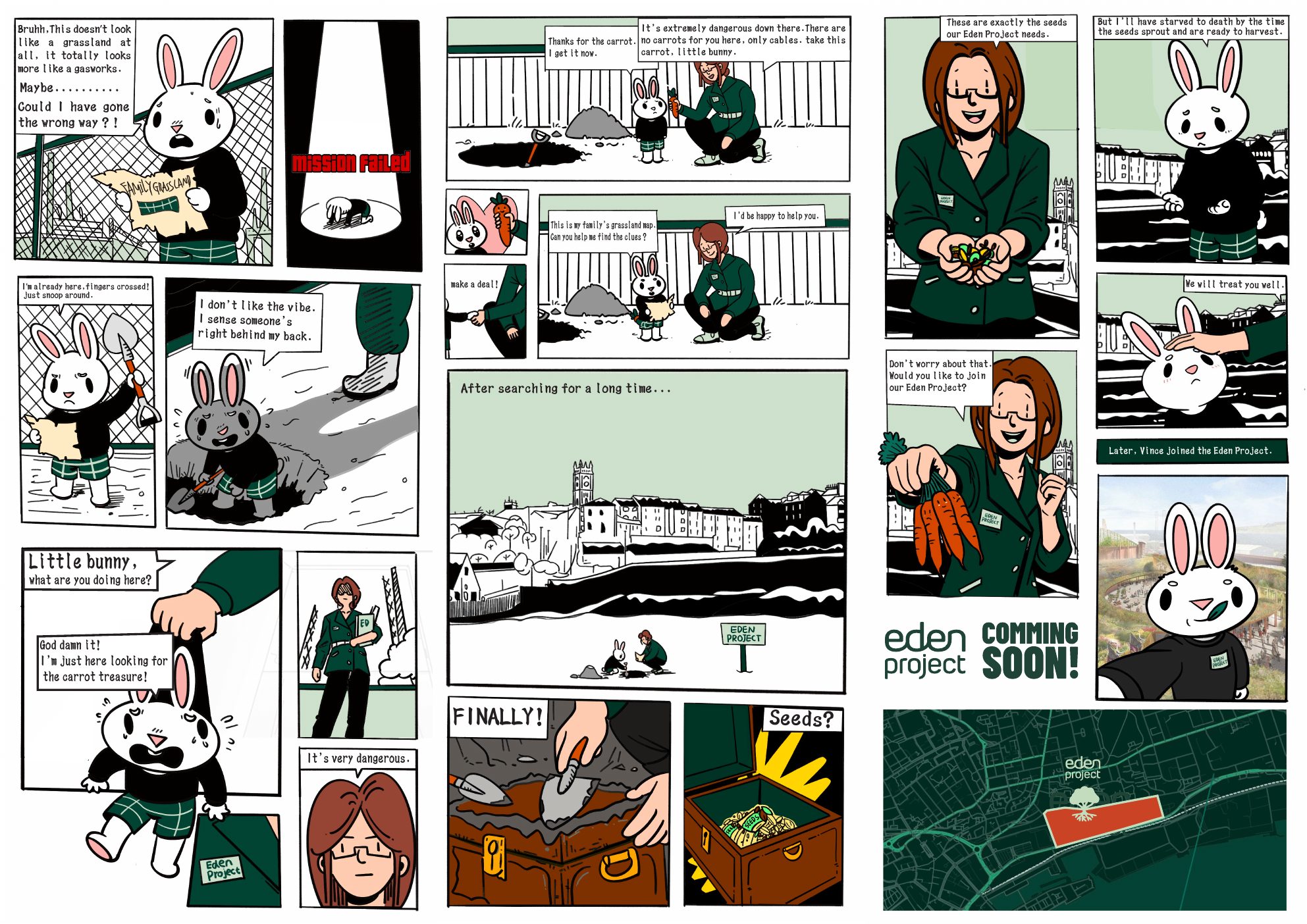 Second spread of the Eden Project comic zine